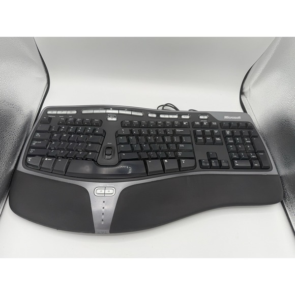 Microsoft Natural Ergonomic Keyboard 4000 v1.0 KU-0462 USB Black Wrist Padding - Picture 1 of 6